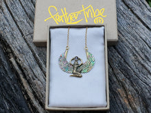 Load image into Gallery viewer, Abalone Isis Goddess Necklace with Amethyst or Moonstone - FeatherTribe