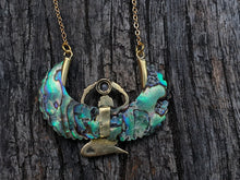 Load image into Gallery viewer, Abalone Isis Goddess Necklace with Amethyst or Moonstone - FeatherTribe
