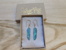 Load image into Gallery viewer, Super Mini Abalone Flight Feather Earrings - FeatherTribe
