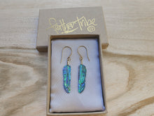 Load image into Gallery viewer, Super Mini Abalone Flight Feather Earrings - FeatherTribe