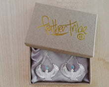 Load image into Gallery viewer, Larimar Silver Isis Goddess Earrings - FeatherTribe