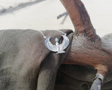 Load image into Gallery viewer, Small Larimar Silver Isis Goddess Necklace or Headpiece - FeatherTribe