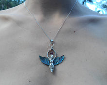 Load image into Gallery viewer, Abalone Goddess Necklace with Ruby - FeatherTribe