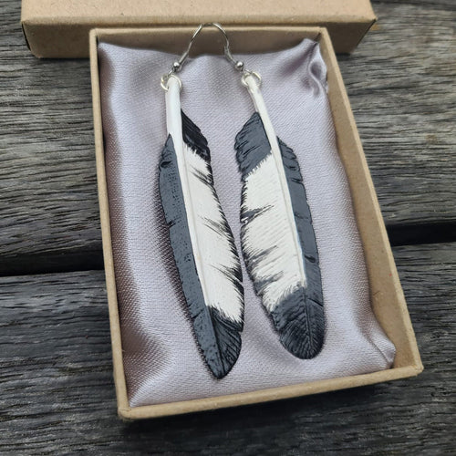 Magpie Feather Earrings - FeatherTribe