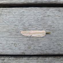 Load image into Gallery viewer, Super Mini Pink Pearl Flight Feather Necklace with Brass Bail - FeatherTribe