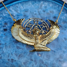 Load image into Gallery viewer, Premium Medium 24ct Gold Dipped Isis Goddess Necklace with Metatron - FeatherTribe