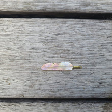 Load image into Gallery viewer, Super Mini Pink Pearl Flight Feather Necklace with Brass Bail - FeatherTribe