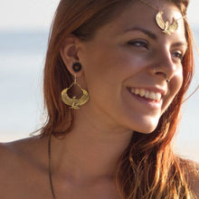 Load image into Gallery viewer, Brass Isis Goddess Earrings - FeatherTribe