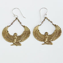 Load image into Gallery viewer, Brass Isis Goddess Earrings - FeatherTribe