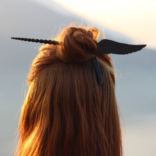 Horn Unicorn Angel Wing Hair Stick - FeatherTribe