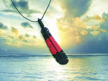 Load image into Gallery viewer, Small Male Red Tailed Black Cockatoo Feather Necklace - FeatherTribe