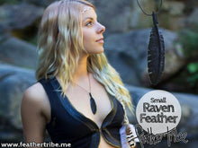 Load image into Gallery viewer, Small Raven Feather Necklace - FeatherTribe