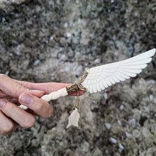 Load image into Gallery viewer, Bone Unicorn Angel Wing Hair Stick - FeatherTribe