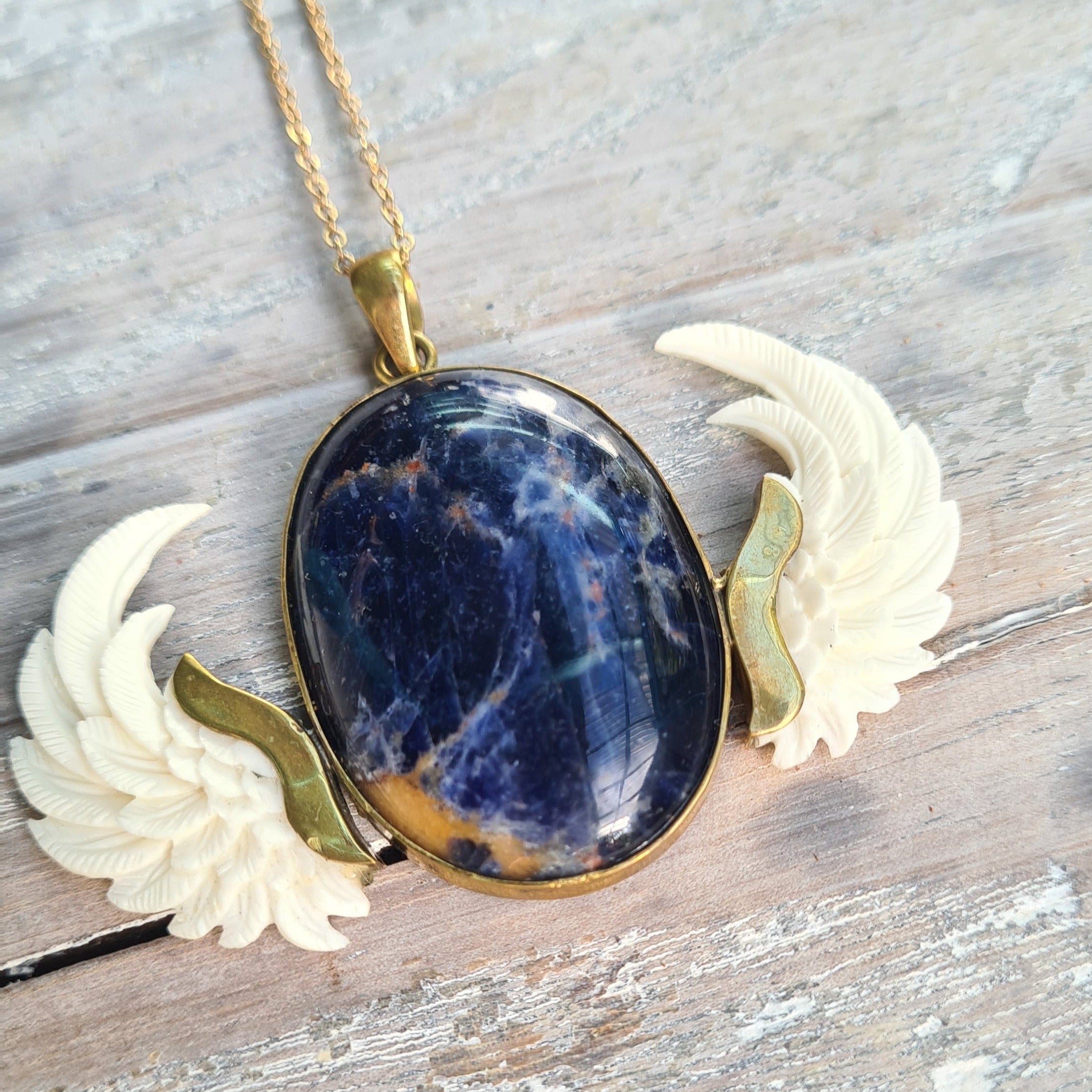 Angel Wing Pendant Sodalite