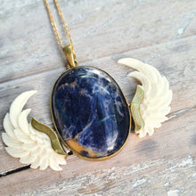 Load image into Gallery viewer, Angel Wing Pendant Sodalite
