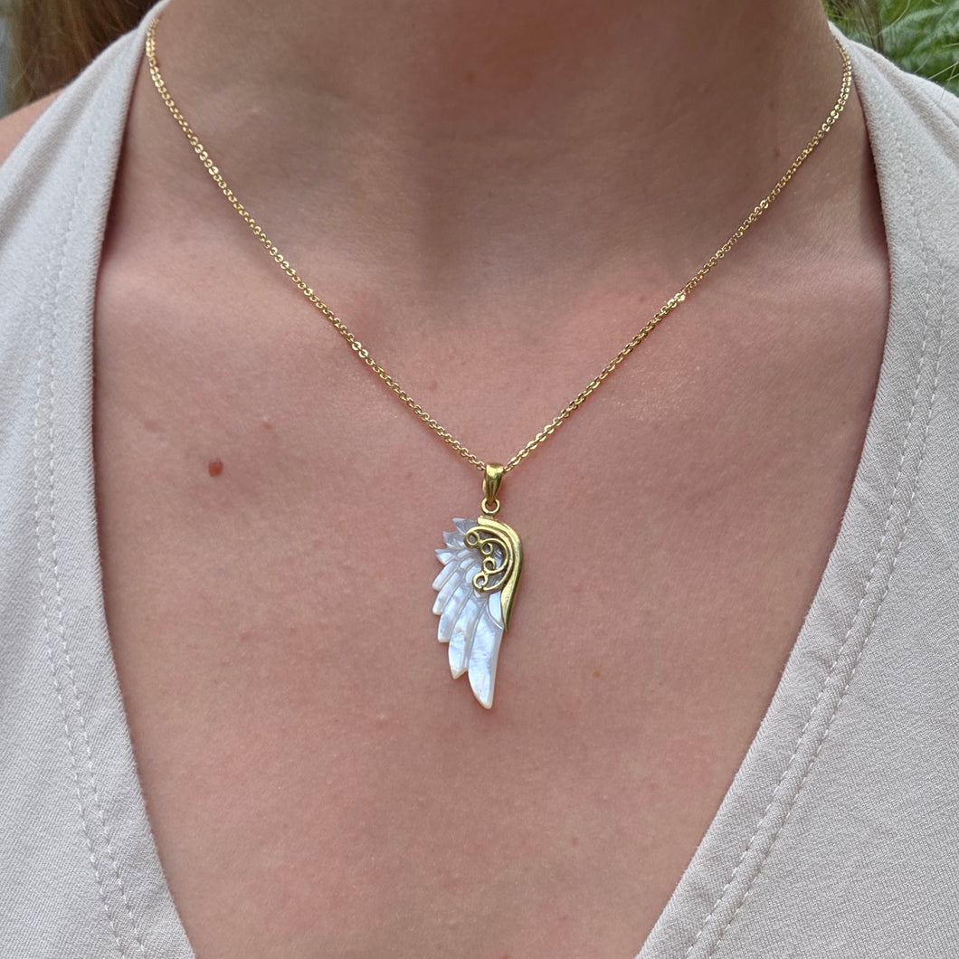 Archangel Michael Wing Pendant, Extra Small