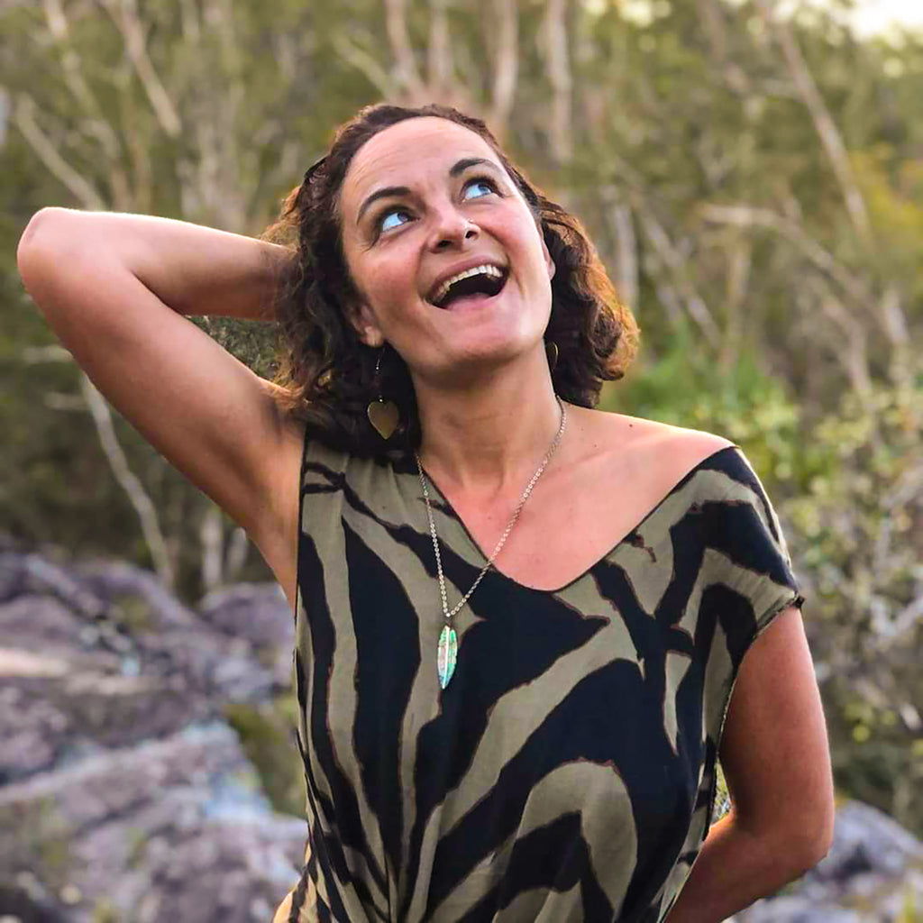 Blue Avian Feather Necklace with Moonstone - FeatherTribe