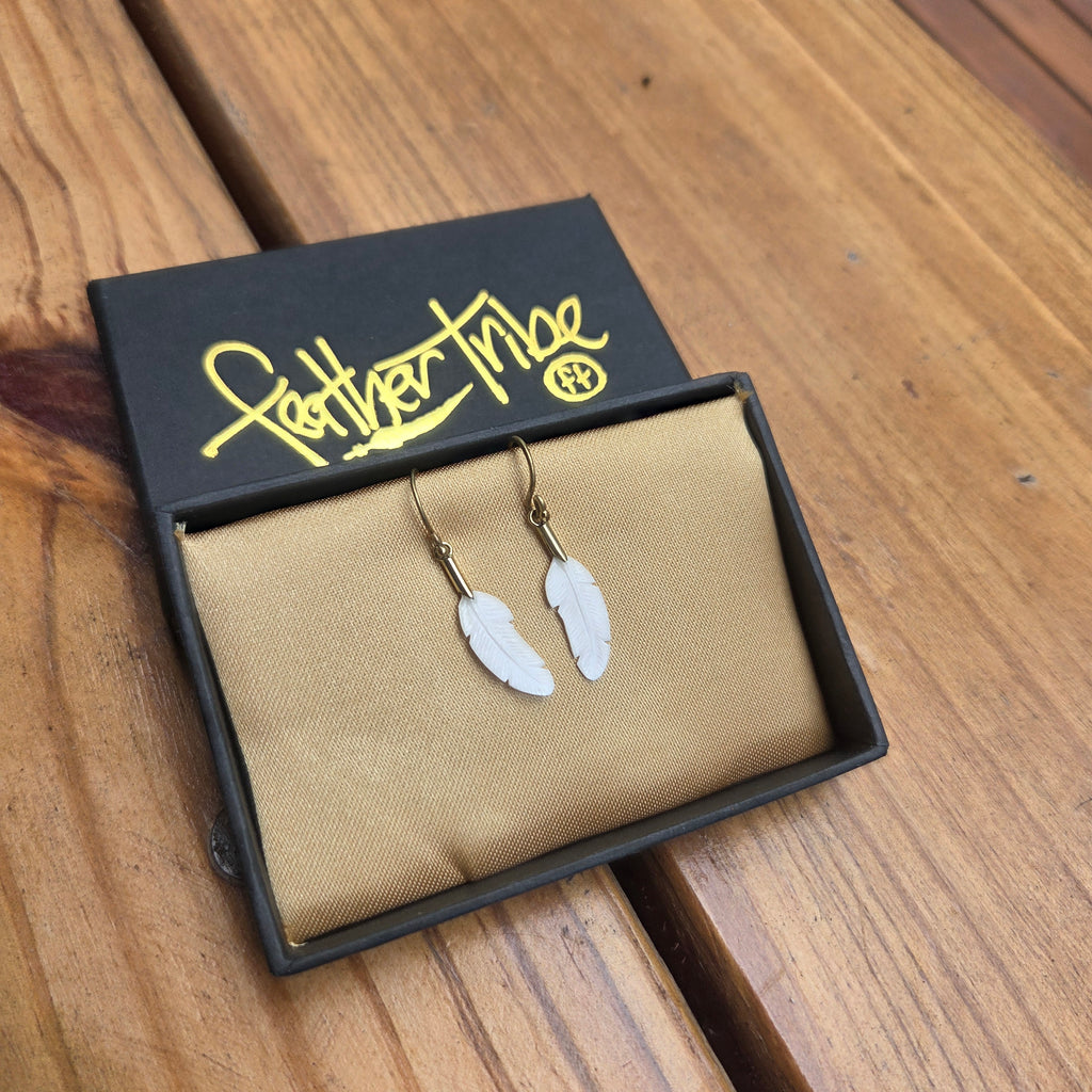 Bone Feather Earrings Extra Small