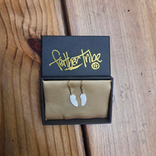 Load image into Gallery viewer, Bone Feather Earrings Extra Small
