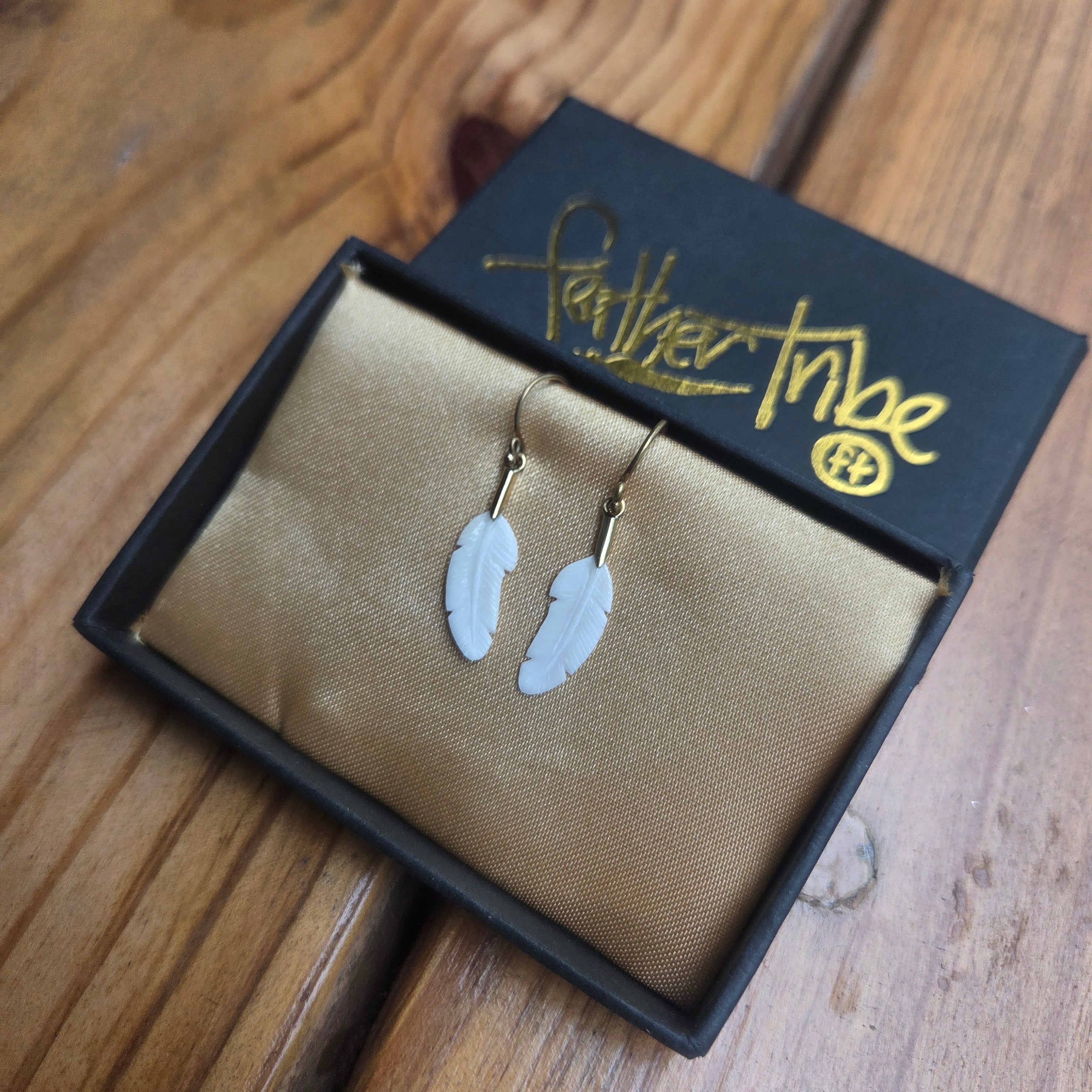 Bone Feather Earrings Extra Small