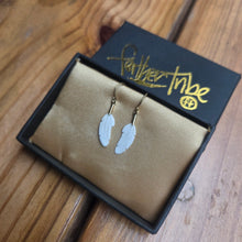 Load image into Gallery viewer, Bone Feather Earrings Extra Small
