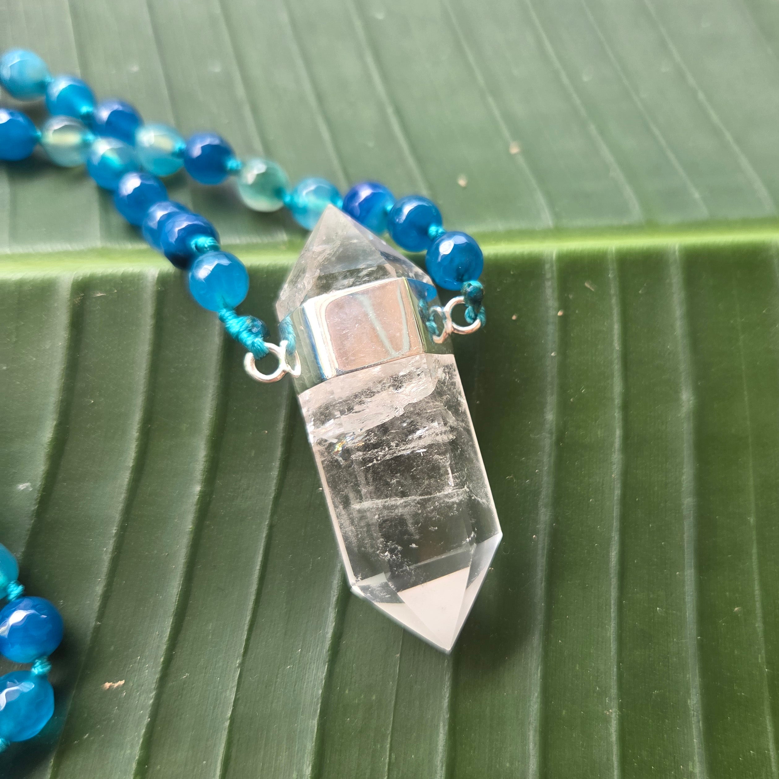 Celeste Mala Necklace - Clear Quartz - FeatherTribe