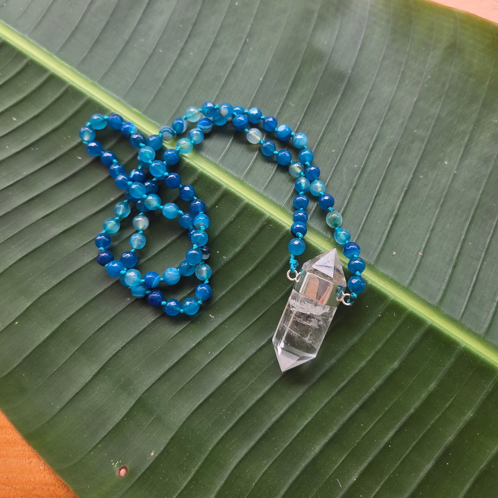 Celeste Mala Necklace - Clear Quartz - FeatherTribe