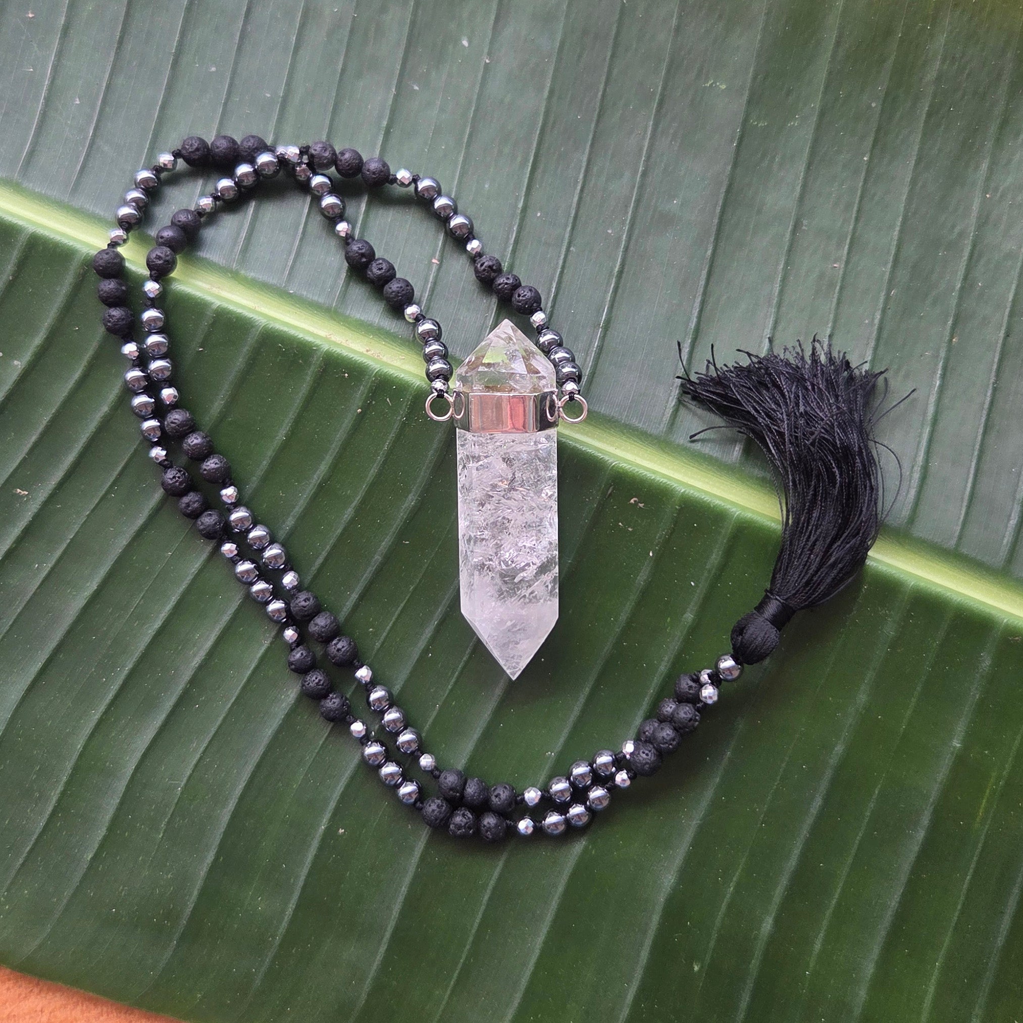 Celeste Mala Necklace - Clear Quartz - FeatherTribe