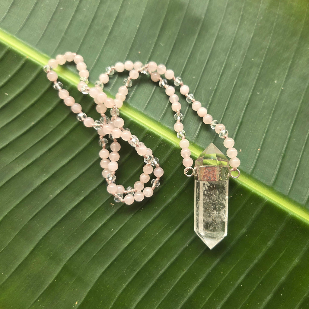 Celeste Mala Necklace - Clear Quartz - FeatherTribe