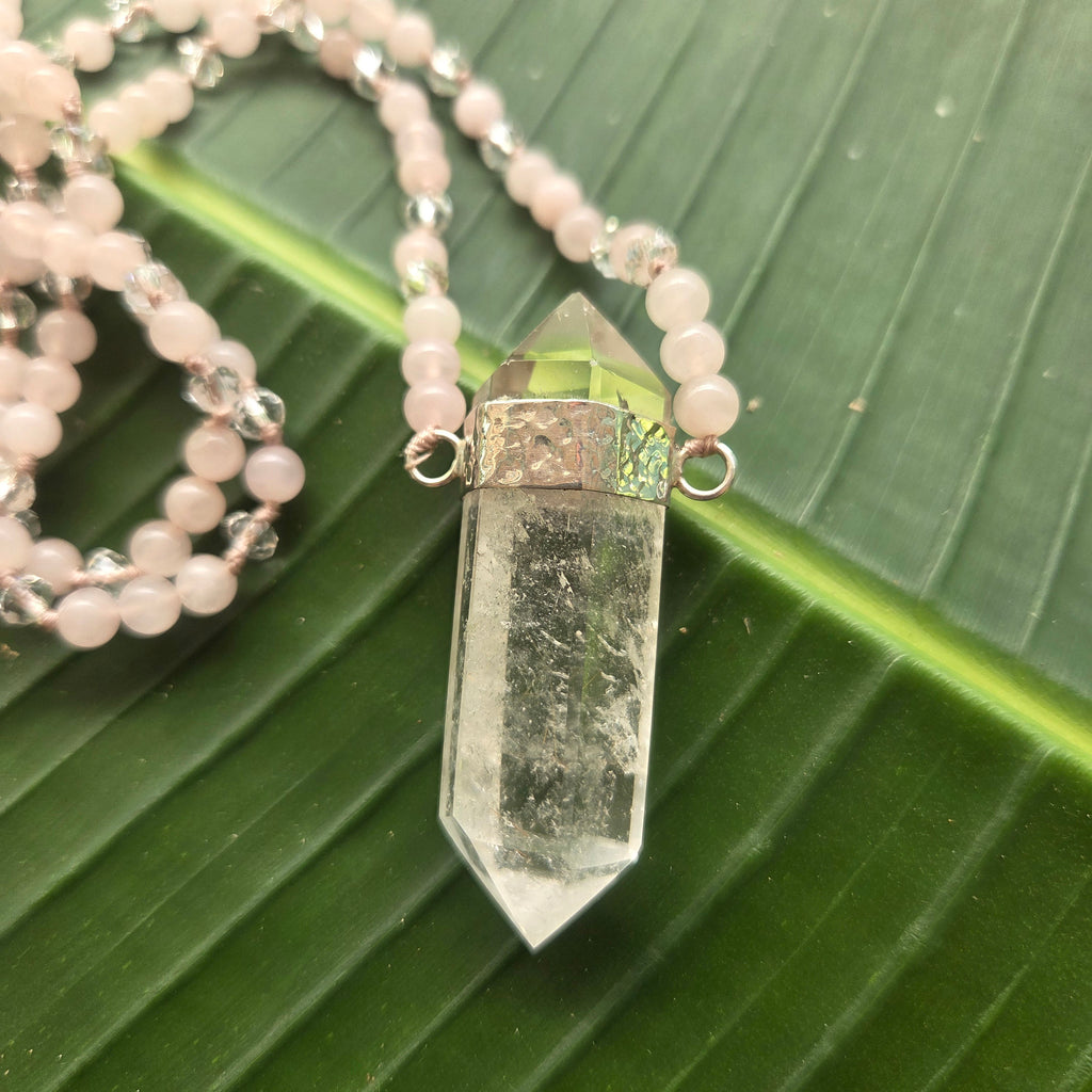 Celeste Mala Necklace - Clear Quartz - FeatherTribe