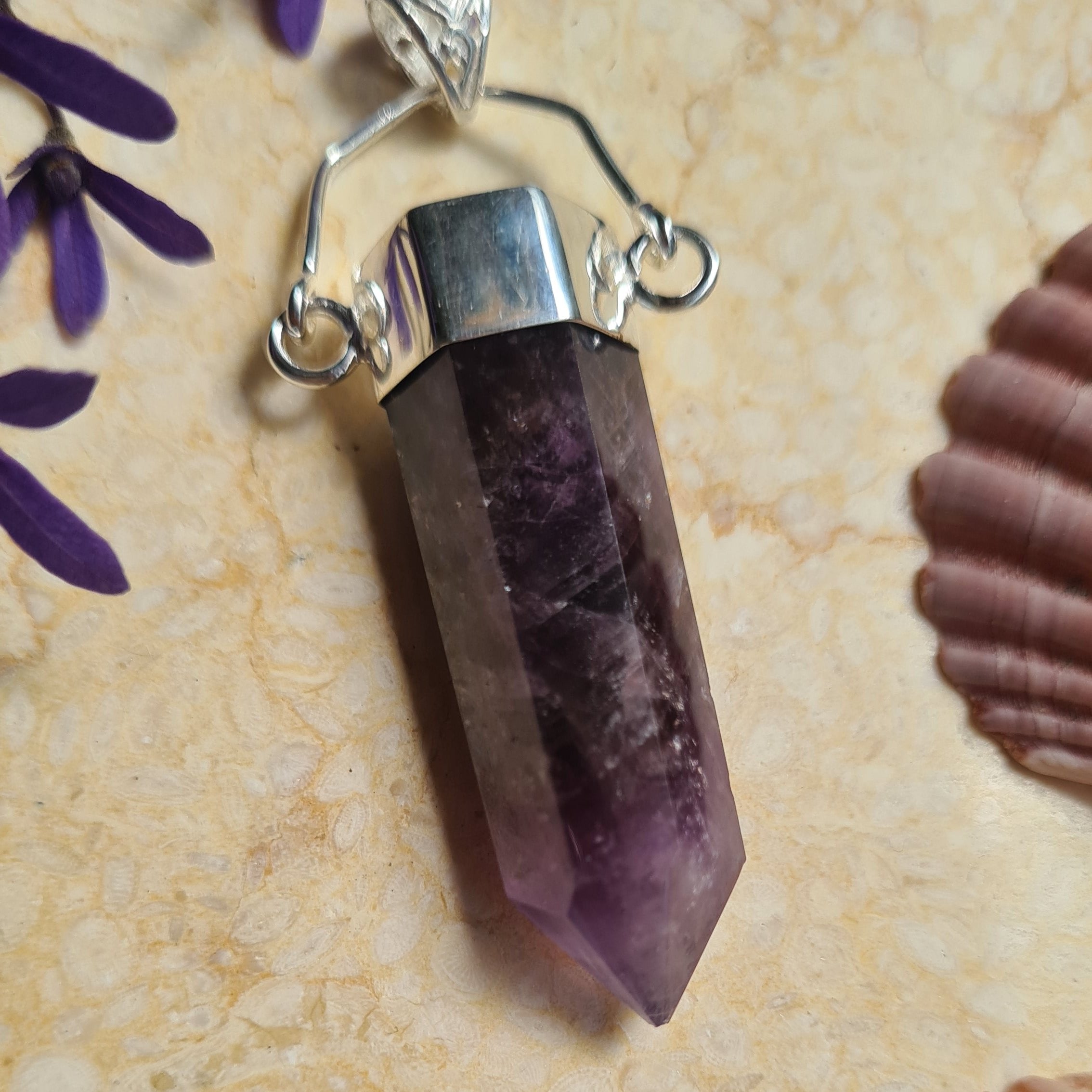 Celeste Pendant Amethyst - Feather Tribe