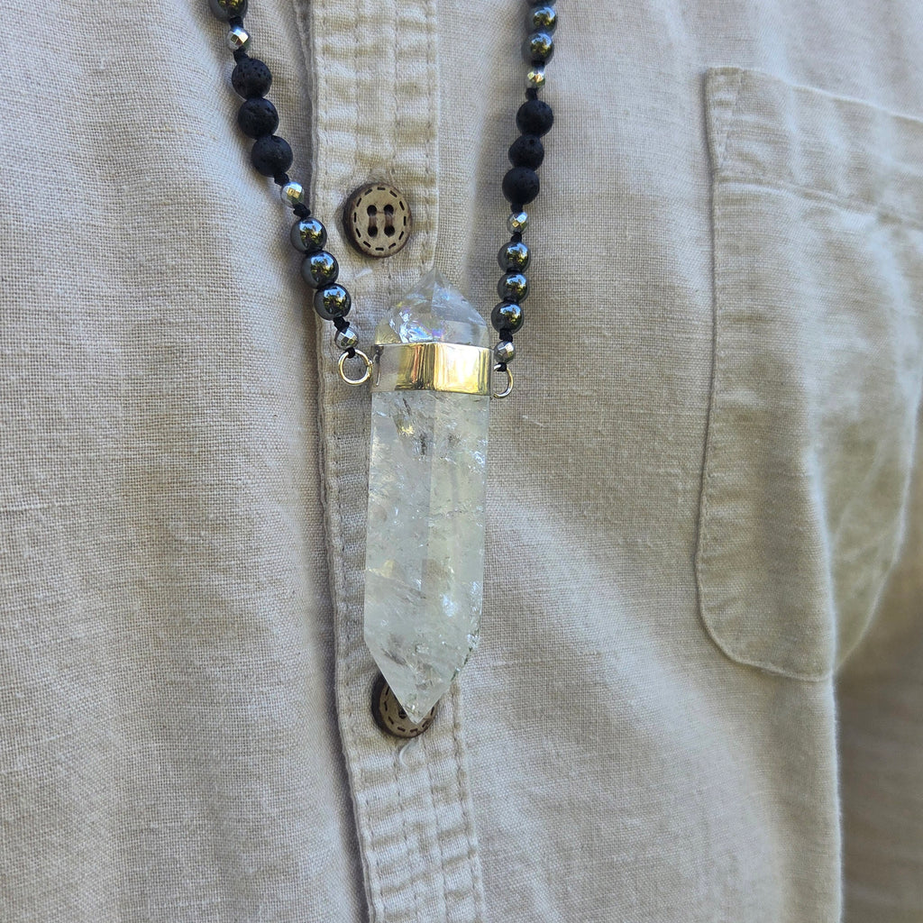 Celeste Mala Necklace - Clear Quartz - FeatherTribe