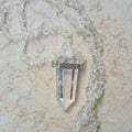 CrystalPointNecklace with Clear Quartz Beads