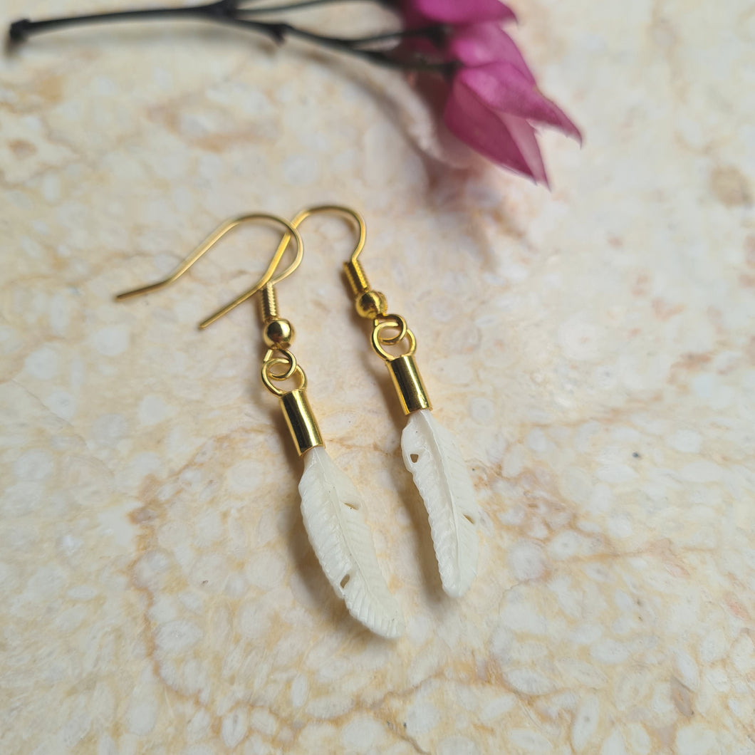 Elegant Bone Feather Necklace by Feather Tribe