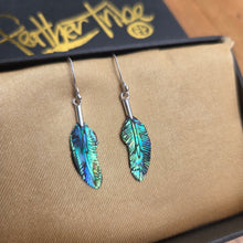 Load image into Gallery viewer, Extra Small Abalone Flight Feather Earrings Silver
