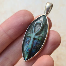 Load image into Gallery viewer, Ankh Labradorite Pendant
