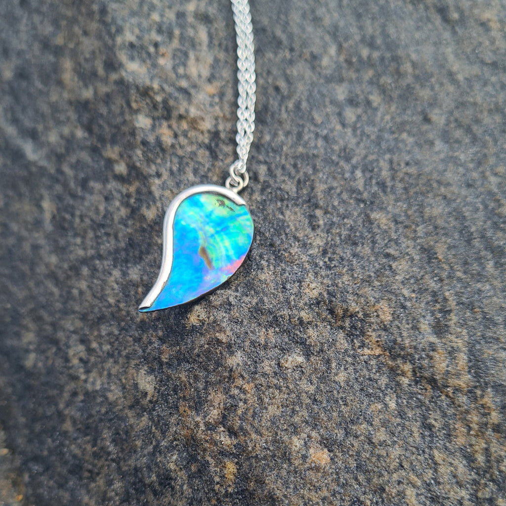 Mini Angel Wing Necklace in Paua - back
