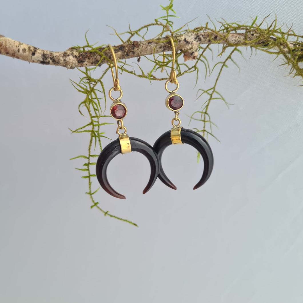 Moon Goddess Earrings - Black