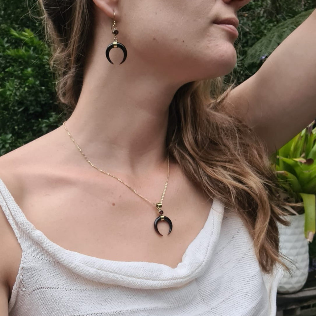 Moon Goddess Necklace - Black - FeatherTribe