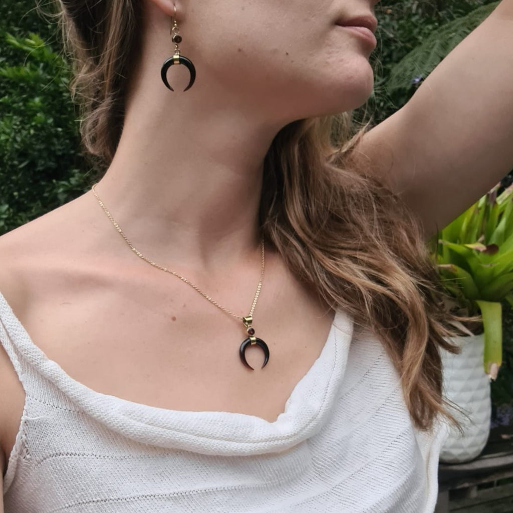 Moon Goddess Necklace - Black - FeatherTribe