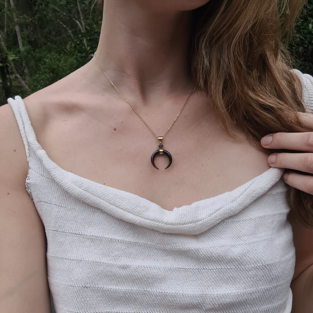 Moon Goddess Necklace - Black - FeatherTribe