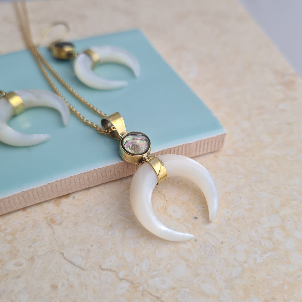 Moon Goddess Earrings - White - FeatherTribe