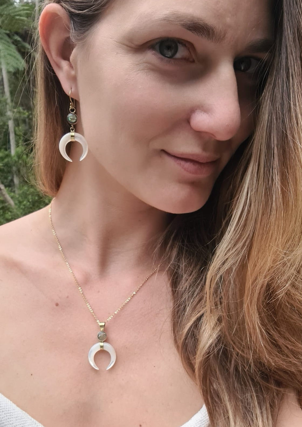 Moon Goddess Necklace - White - FeatherTribe