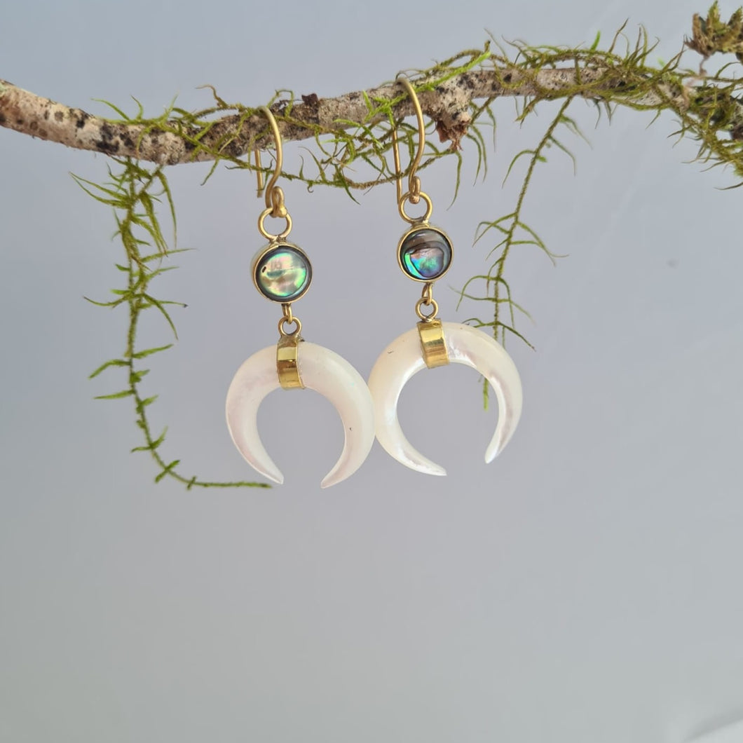 Moon Goddess Earrings - White