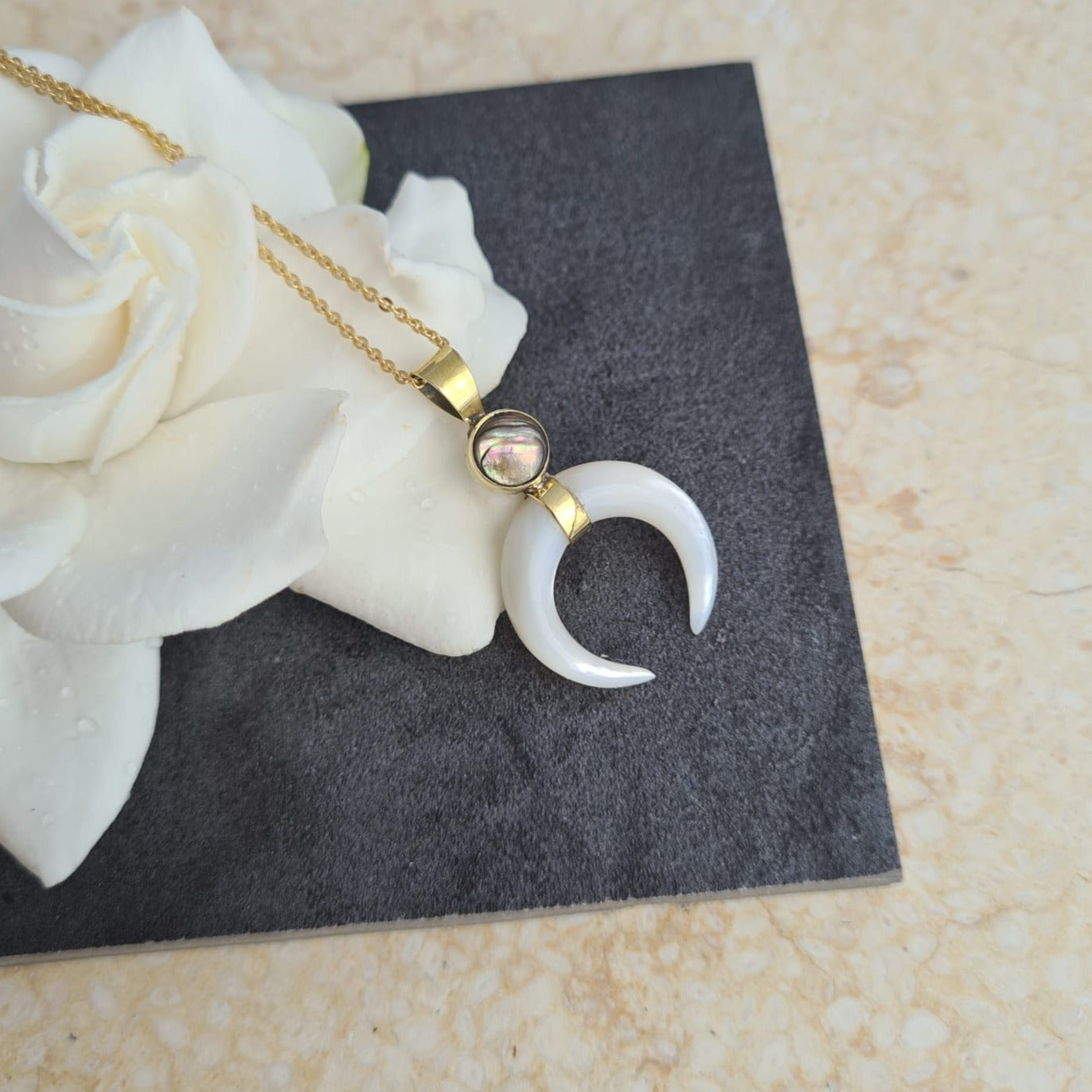 Moon Goddess Necklace - White - FeatherTribe