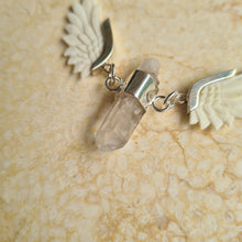 Load image into Gallery viewer, Orion Pendant  Clear Quartz Bone Wings Silver
