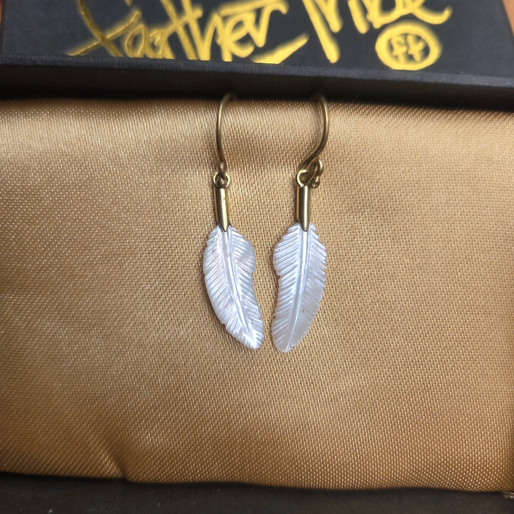 Pearl Feather Earrings Extra Small