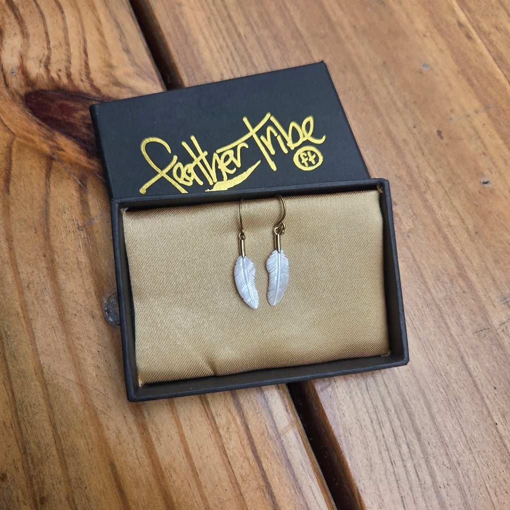 Pearl Feather Earrings Extra Small