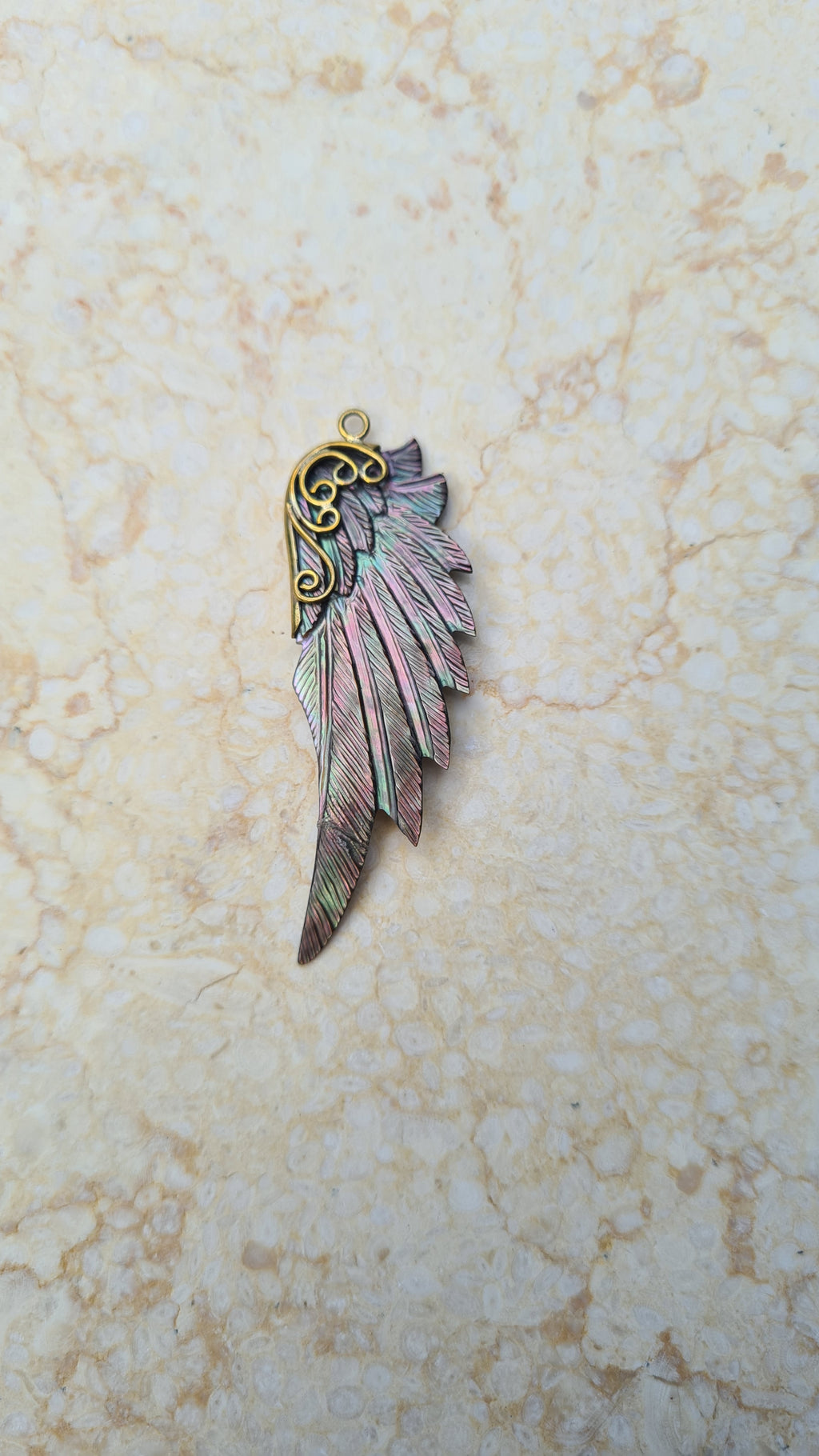 SECOND: Archangel Michael Pendant - Black Pearl - FeatherTribe