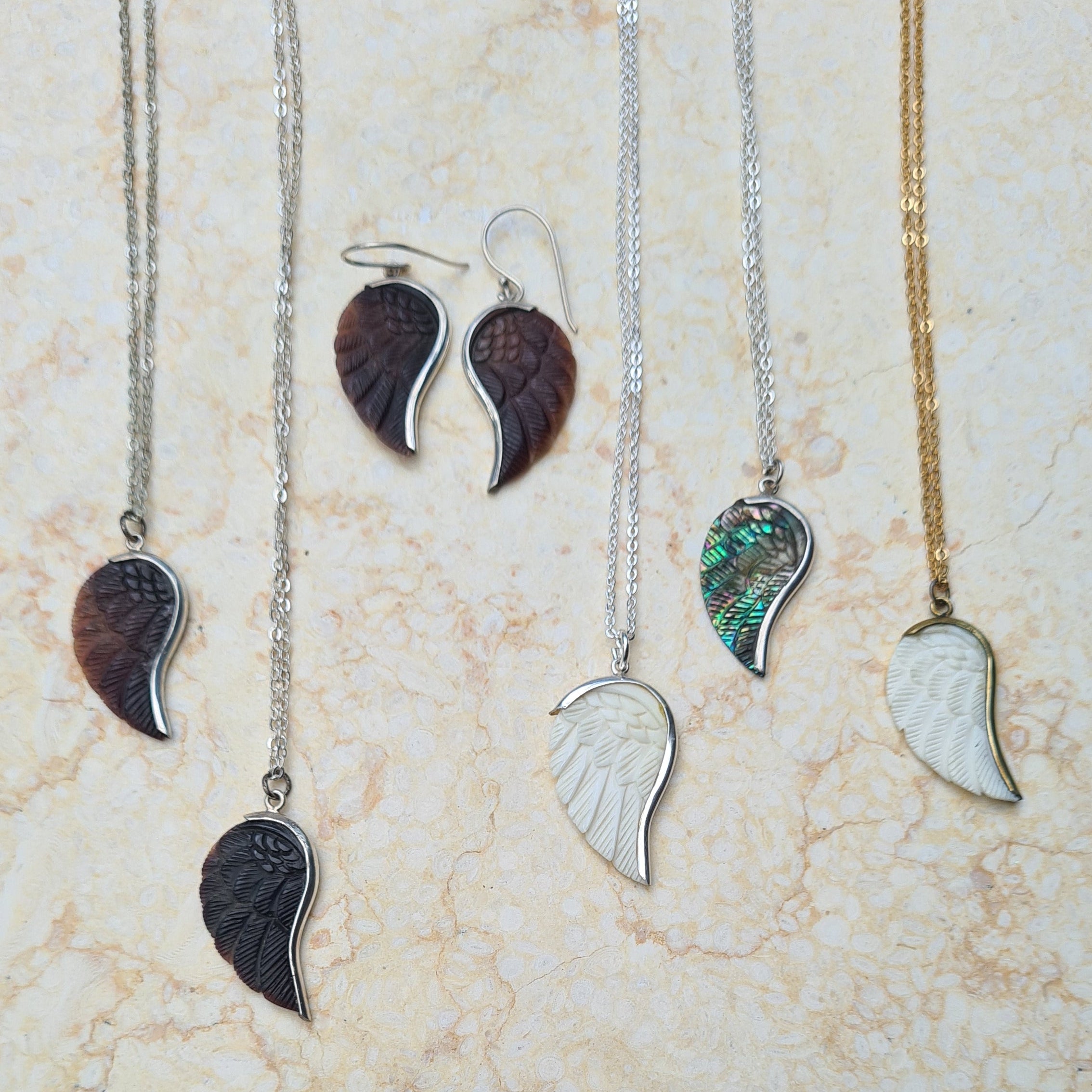 SECOND: Mini Angel Wing Necklace/Earrings - FeatherTribe